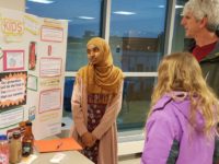 Semira Said, a senior at Al-Huda High School in College Park shows explains to a concerned Prince George’s County just how important healthy drinking choices are.